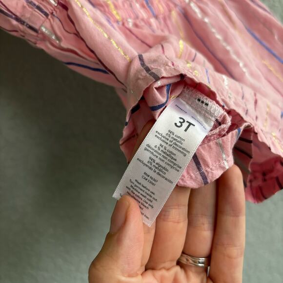 Oshkosh 3t Girls Summer Romper Outfit Pink Striped - Picture 5 of 8